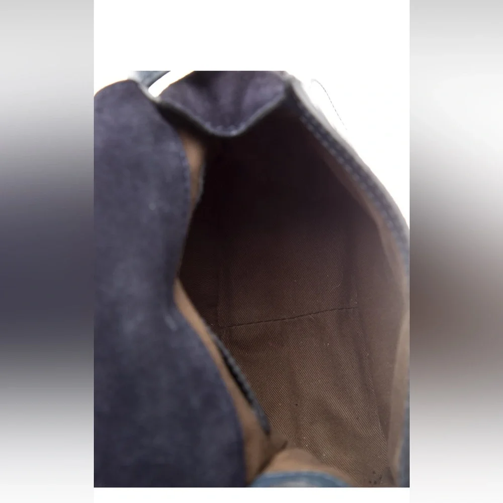 Chloe Marcie Crossbody Saddle Bag Midnight Blue Suede with tassel. - Picture 3 of 12